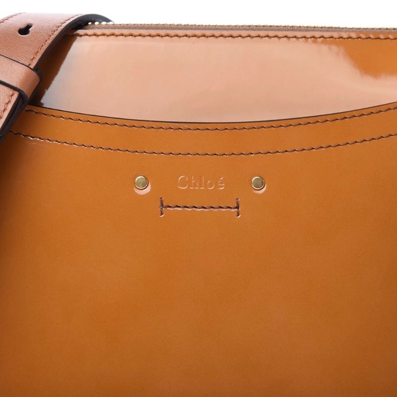 Chloé Roy Patent Leather Shoulder Bag in Caramel - Picture 9 of 10
